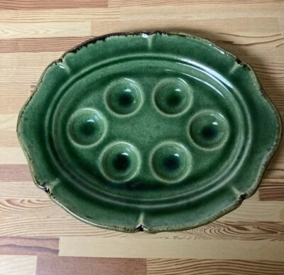 Plato aperitivo caracol huevo codorniz verde escargot vintage Foto 1 de 4