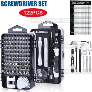 122 IN 1 Screwdriver Set Computer PC Phone Watch Repair Tool Kit MEL Black Style - Picture 1 of 19
