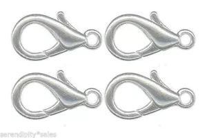 25 Silver Plated Lobster Clasps w/ Loop ~ 20mm  3/4" Brass Nickel-free Findings - Picture 1 of 1