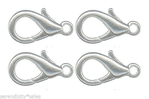 12 cierres de langosta chapados en plata ~ 20 mm 3/4" latón sin níquel sin hallazgos de plomo Foto 1 de 1