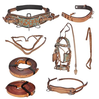 Premium Horse Harness - Full Size, Hand-Carved Leather, Stainless Steel Fittings - Image 1 of 3