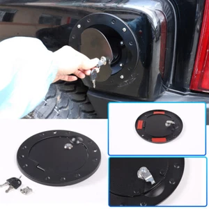 Black Gas Cap Cover Fuel Tank Door Lockable Locking For Hummer H3 H3T 2006-2010 - Picture 1 of 18