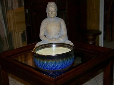 Blue Ceramic 66.95 ounce 5 wick OUTDOOR candle lemongrass and citronella scented - Image 1 of 2