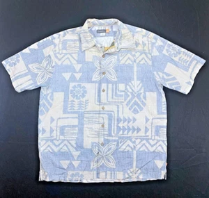 Polo Quiksilver Hombre Grande Gris Manga Corta Patrón Geométrico Camisa Tropical - Imagen 1 de 6