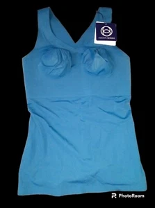 Neu mit Etikett Eveyln & Bobbie Defy kabelloser V-Ausschnitt BH Tank Gr. XS in Lagoon - Bild 1 von 3