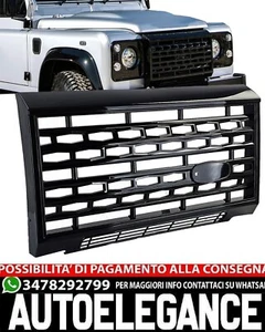 GRIGLIA ANTERIORE ADATTA PER LAND ROVER DEFENDER LD 2007 - 2015 LOOK NERO LUCIDO - Imagen 1 de 5