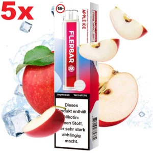 5er Pack FLERBAR Apple Ice Einweg E-Zigarette E-Shisha to go 20mg Nikotin 600 - Bild 1 von 1