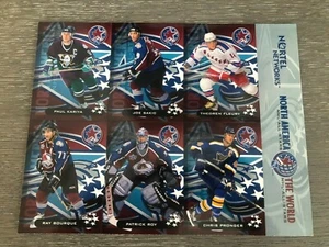 2001 Nortel NHL All Star Game Uncut Sheet Hockey Cards - Roy Sakic Bourque - Picture 1 of 2