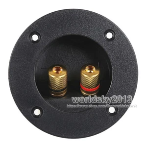 2pcs Round Copper 2 Way Speaker Junction Box Audio Terminal Binding Post OD-75mm - Picture 1 of 5