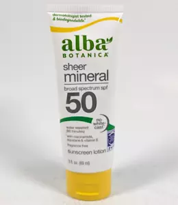 Alba Botanica Sheer Mineral LSF 50 Sonnenschutzlotion 3 Unzen Ablaufdatum 12/25+ kein weißer Guss - Bild 1 von 2