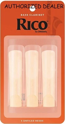 3-Pack Rico Bass Clarinet Reeds Strength 2.0 REA0320