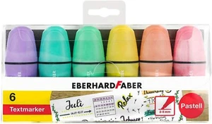 Eberhard Faber 551403 Mini Textmarker mit Keilspitze in Pastell Farben 6er Etui - Bild 1 von 4