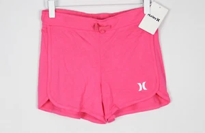 Hurley Girls High Waisted Shorts L Large Hyper Pink 485269 Drawstring - Picture 1 of 4