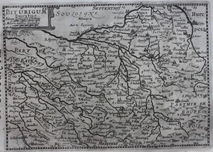 Original antique map FRANCE, DUCHY OF BERRY, 'BITURIGUM', Mercator, Hondius 1637 - Picture 1 of 4