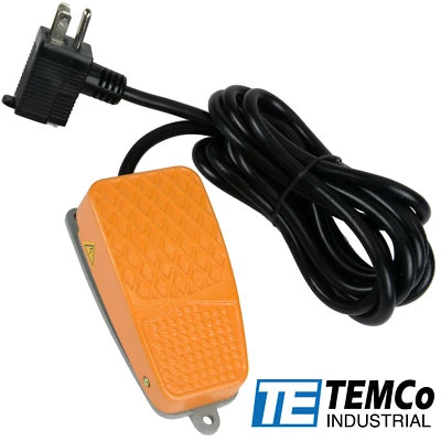 TEMCo Foot Switch Aluminum 10A SPDT NO Electric Power Pedal Momentary 10ft Plug