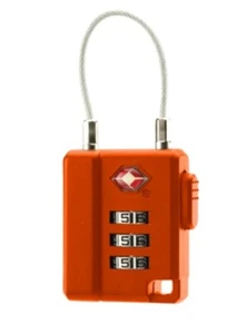 Cerradura de combinación BasicNature TSA con cuerda de acero, combinación libremente seleccionable, naranja - Imagen 1 de 1