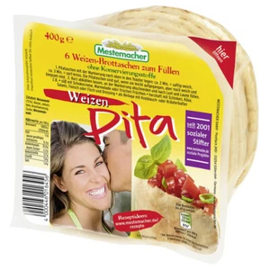Mestermacher Pitataschen Weizen Pita Brottaschen zum Füllen 400g - Picture 1 of 1