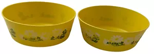 ChiffonWare 1973 Margarina Margherita Fiori Ciotola Plastica Giallo Amoco Set 2 Vintage - Foto 1 di 15