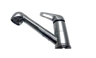 Robinet de cuisine basse pression Auralum extensible pivotant à 360° argent B... - Photo 1/4