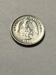 1901-Cn Q Mexico 5 Centavos Silver XF+ #7372 - Picture 1 of 2
