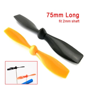 RC Electric Plane Props Aircraft Propellers Plastic 75mm Long / fit Ø 2mm Shaft - Picture 1 of 6