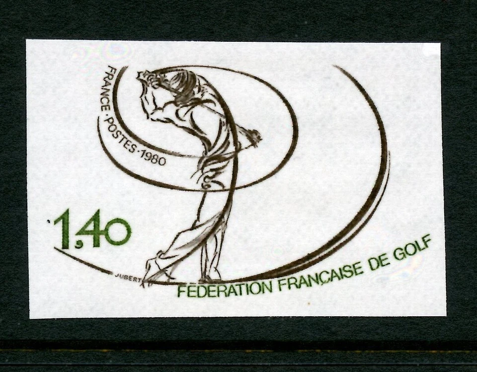 FRANCE 1714, 1980 1.40fr GOLF FEDERATION, IMPERFORATE, MNH (FRN3397) - Image 1 of 1