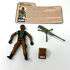 Vintage 80s GI Joe Heavy Machine Gunner Roadblock w Card 1984 - Picture 1 of 6