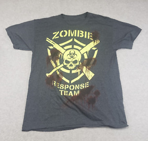 Zombie Response Team Shirt Mens Medium Gray Short Sleeve