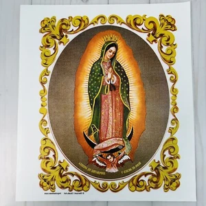 Vintage Iron On Transfer Large 8" x 10.5" Our Lady of Guadalupe Religious - Picture 1 of 4