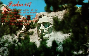 Vtg Psalm 117 Praise The Lord Religious Mount Rushmore Scenic View Postcard - Picture 1 of 2