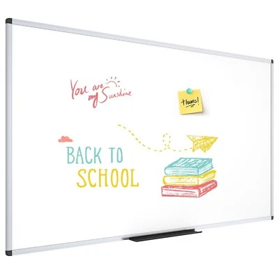 VIZ-PRO Dry Erase Board Whiteboard 72 x 40 Inches, Wall Mounted Board for School