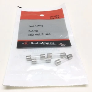 RadioShack Fast Acting Fuses 250V, 3A, 5x20mm Cat No. 270-1054 4 - Pack - Picture 1 of 3