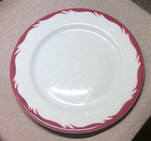 Plato de almuerzo Caribe China Puerto Rico Restaurant Ware Red Wave 8" de colección - Imagen 1 de 3