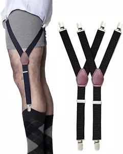Y-Style Shirt Stays for Men with Non-Slip Locking Clamps and Adjustable Elastic - Picture 1 of 12