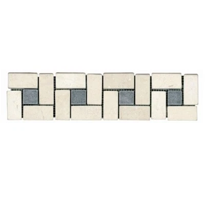 3" x 12" Marble Mosaic Border 9 in Pack Mesh Mounted Decorative Mirror Edge Deco - Image 1 of 2