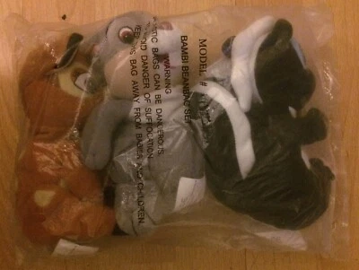 迪士尼商店小鹿斑比花卉大豆袋套装 #16419 全新未拆封原装袋! — 第 1/4 张图片