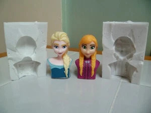 FROZEN PRINCESS ELSA o ANNA STAMPO IN SILICONE PER CAKE TOPPER CIOCCOLATO, ARGILLA ECC - Foto 1 di 1