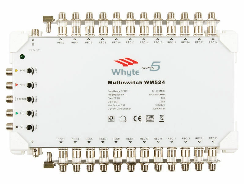 WHYTE Series 5 Multiswitch 5 In x 24 Out c/w Output Earth Bars Only FREE Postage - Image 1 of 1