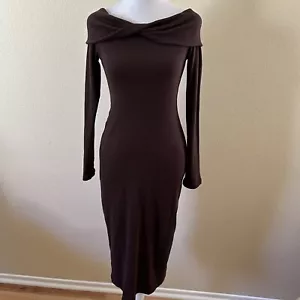 Universal Thread Women’s Off Shoulder Long Sleeves Dress Brown Size XS NWT - Picture 1 of 6
