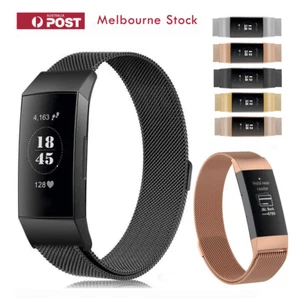 Fitbit Charge 3 /4 /SE Band Metal Stainless Steel Milanese Loop Wristband Strap - Picture 1 of 9