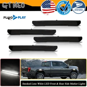 4x White LED Side Markers Light Lamps Front+Rear For 20-24 GMC Sierra 2500 3500 - Picture 1 of 10