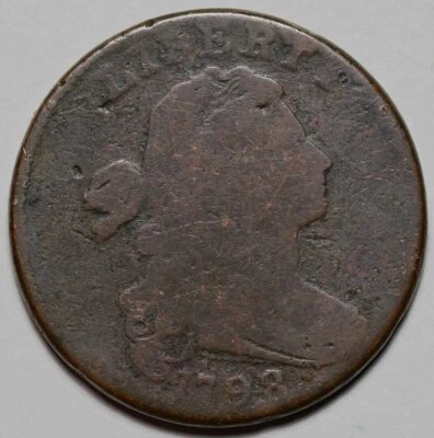1798 Draped Bust Large Cent - US 1c Copper Coin - Image 1 of 4