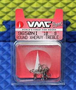 VMC Propak Fish Hooks Round XHeavy Treble Size 10 Nickel 9Pcs 9650 NI 10-PP - Picture 1 of 2