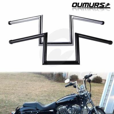 8" Rise Z-Bars 1" Handlebars For Harley Sportster XL883 XL1200 Softail Dyna - Image 1 of 4