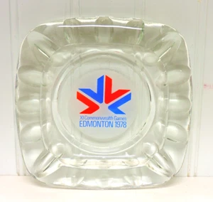 Vintage 1978 XI Commonwealth Games Edmonton Souvenir Glass Ashtray - Picture 1 of 7
