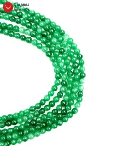 Natural 6mm Round Drak Green Jade Stone Beads for Jewelry Making DIY 15" los809 - Picture 1 of 6