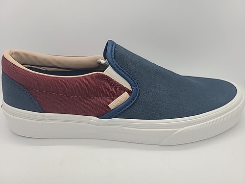 VANS scarpe classiche slip on in camoscio testurizzato blu marinaio uomo taglia 7
