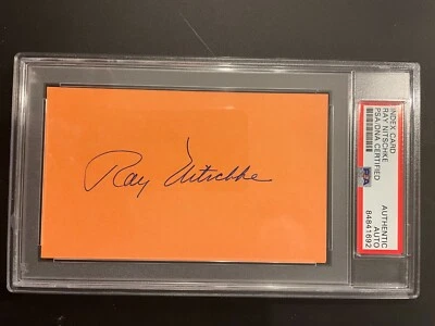 Ray Nitschke Signed Index Autograph Card Football HOF GB Packers PSA/DNA Auth - Image 1 of 3