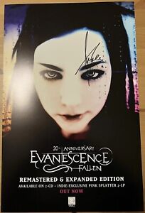 Evanescence Fallen 20th Anniversary Signed Poster Amy Lee Autograph