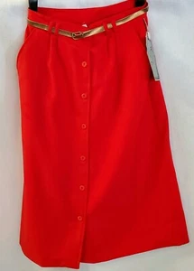 NWT Winsome New York Career Red Midi Skirt Sz. 11/12 *A39 - Picture 1 of 7